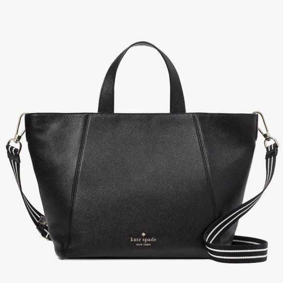 New Kate Spade Rosie Satchel Pebbled Leather Black - Picture 1 of 4